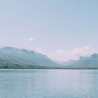 The lake was so calm today. We had a great view of the snow on the mountains from here.